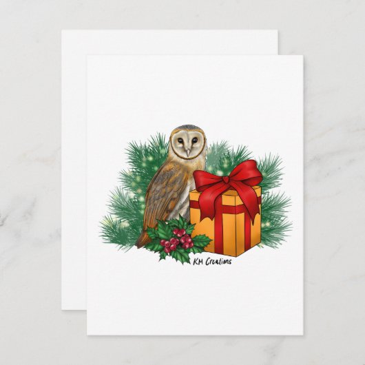 Barn owl - carte de vacances (Devant / Derrière)