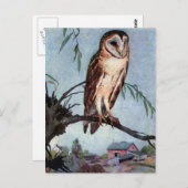 Barn Owl, Farmhouse en Barn Briefkaart (Voorkant / Achterkant)