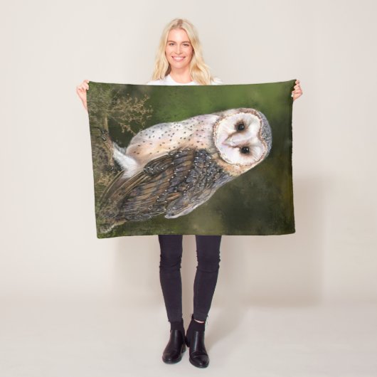 Barn Owl Fleece Blanket (In situ)