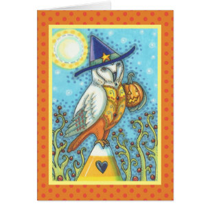 BARN OWL FOLK HALLOWEEN WENSKAART leeg