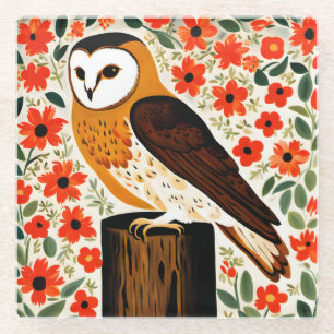 Barn Owl Glazen Onderzetter