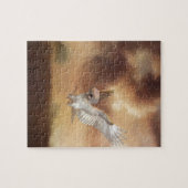 Barn Owl in Flight Digital Painting Legpuzzel (Horizontaal)
