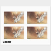 Barn Owl in Flight Digital Painting Rechthoekige Sticker (Vel)