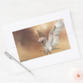 Barn Owl in Flight Digital Painting Rechthoekige Sticker (Envelop)