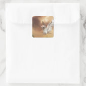 Barn Owl in Flight Digital Painting Vierkante Sticker (Tas)