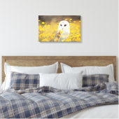 Barn Owl in Geel Veldveld Canvas Afdruk (Insitu (Slaapkamer))