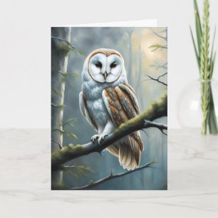 Barn Owl in het bos Verjaardag Kaart