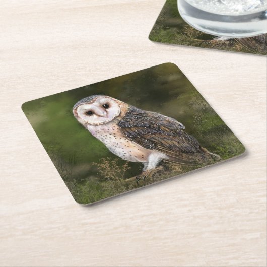 Barn Owl Paper Onderzetter (Schuin)