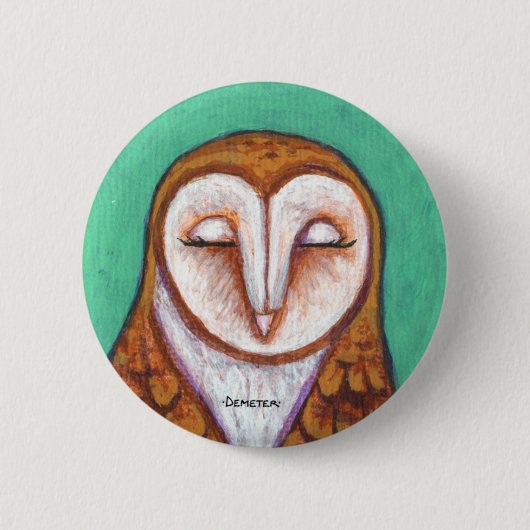 Barn Owl Pin Ronde Button 5,7 Cm (Voorkant)
