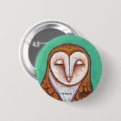 Barn Owl Pin Ronde Button 5,7 Cm (Voorkant /achterkant)