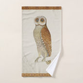 Barn owl rustic  natuur illustratie bad handdoek (Handdoek)
