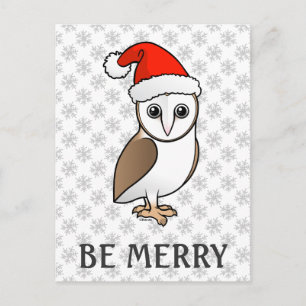 Barn Owl Santa Feestdagenkaart