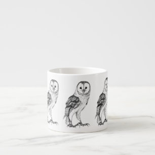 Barn Owl - Tekening in zwarte pen Espresso Kop