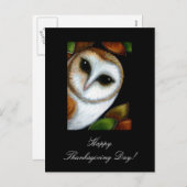 Barn Owl Thanksgiving Briefkaart (Voorkant / Achterkant)