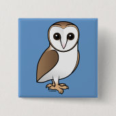 Barn Owl Vierkante Button 5,1 Cm (Voorkant)