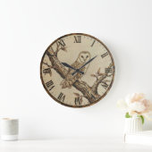 Barn Owl Wall Clock – Rustic Wood Decor Grote Klok (Huis)