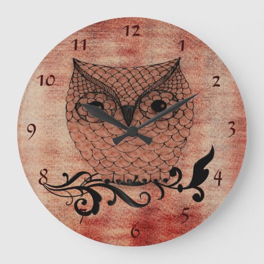Barn Owl Whimsical Land Grote Klok (Voorkant)