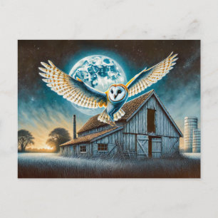 Barn Owl with Mouse beroemd gemaakt door Old Barn Feestdagenkaart