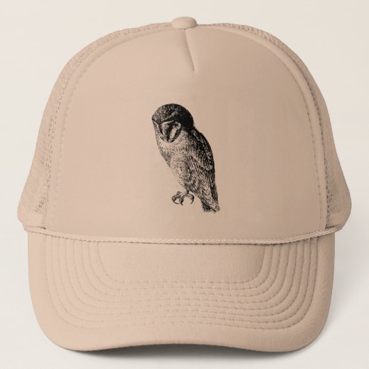 Barn Owl  Wood Engraving Trucker Pet (Voorkant)