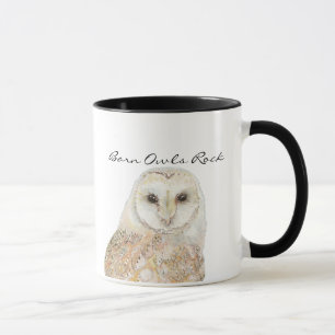 Barn Owls Rock - Waterverf Bird Collectie Mok