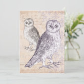 Barn Owls verjaardagsfeestje uitnodiging (Staand voorkant)