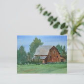 Barn Painting Watercolor  Briefkaart (Staand voorkant)
