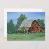 Barn Painting Watercolor  Briefkaart (Voorkant / Achterkant)