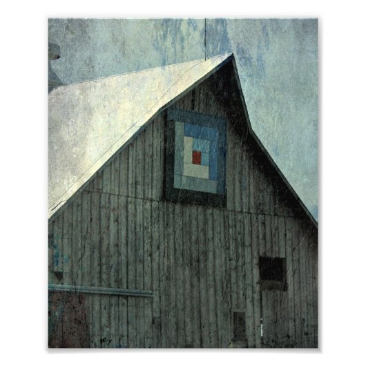 Barn Quilt Grunge Foto Afdruk (Voorkant)