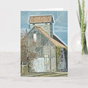 Barn Quilt on Side Digital Art Kaart