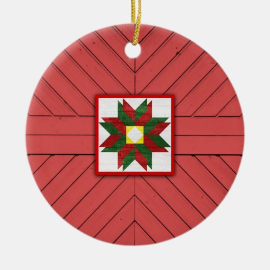 Barn Quilt Star 7 Keramisch Ornament (Voorkant)