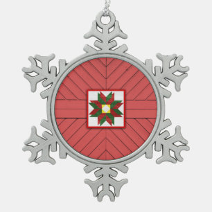 Barn Quilt Star 7 Tin Sneeuwvlok Ornament