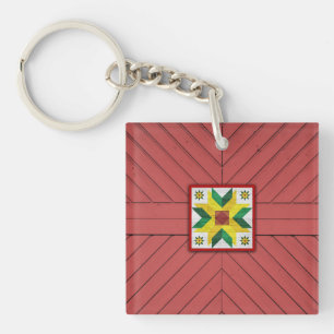 Barn Quilt Star 8 Sleutelhanger