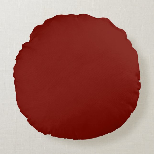 Barn Red (vaste kleur) Rond Kussen (Voorkant)