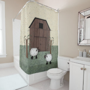 Barn Sheep Shower Curtain Douchegordijn