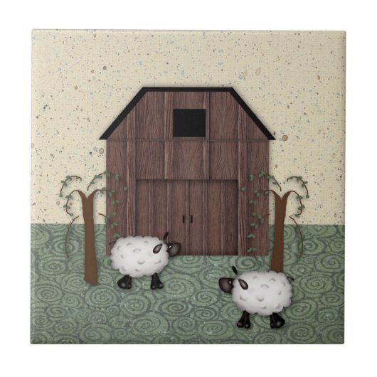 Barn Sheep Tile Tegeltje (Voorkant)