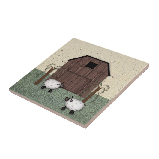 Barn Sheep Tile Tegeltje (Zijkant)