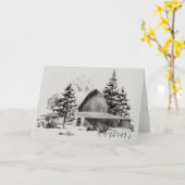 Barn Sketch II op afstand Kaart (Gele Bloem)