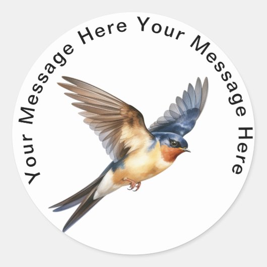 Barn Swallow Ronde Sticker (Voorkant)