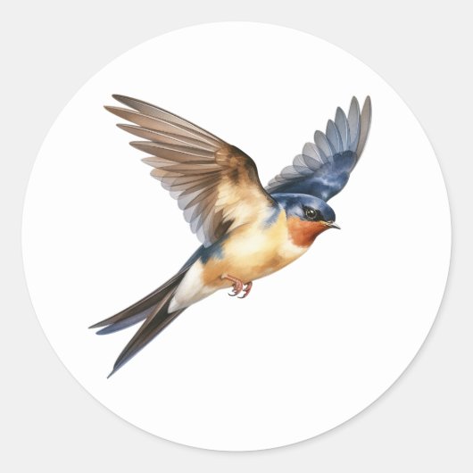 Barn Swallow Ronde Sticker (Voorkant)
