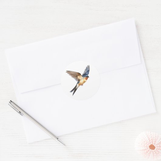 Barn Swallow Ronde Sticker (Envelop)