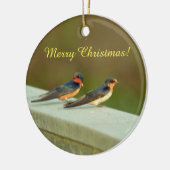 Barn Swallows Keramisch Ornament (Links)