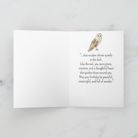 Barn Uil Persoonlijkheid Verjaardag Fun Bird Art Kaart (Binnen)