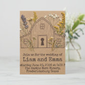 Barn Wedding- Rustic Floral Invitation Keepsake (Debout devant)