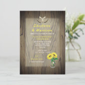 Barn Wedding Wood Sunflower Land Rustic Kaart (Staand voorkant)