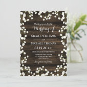 Barn Wood Baby's Breath Wedding Invitations (Debout devant)