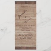 Barn Wood Beren Country Wedding Programme Programma (Voorkant)