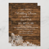Barn Wood en Lace Wedding Shower Kaart (Voorkant / Achterkant)