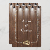 Barn Wood en Spotlights Wedding Kaart (Voorkant / Achterkant)