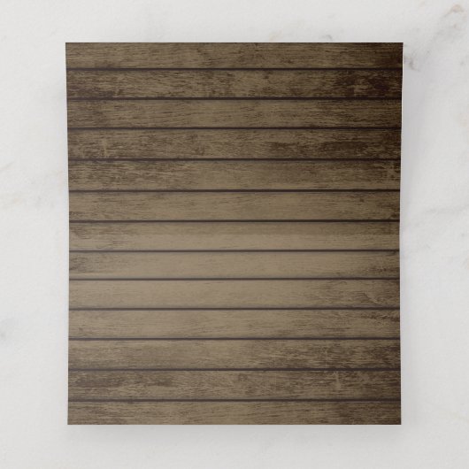 Barn Wood en String Lights Place Card (Binnenkant ongevouwen)