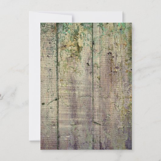 Barn Wood et dentelle Invitations de mariage rusti (Dos)